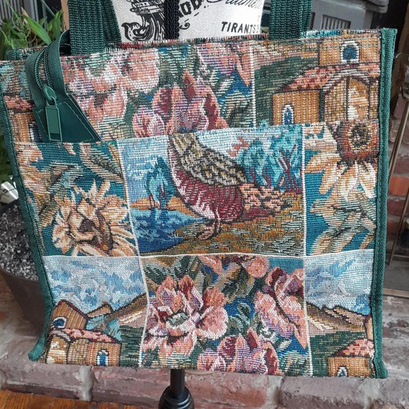 Mallard & Sunflowers Needlepoint Tote - Picture 3 of 6